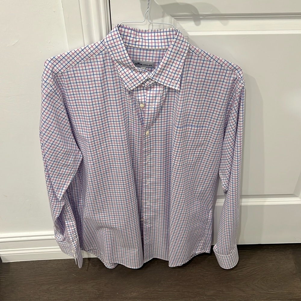 New Mens Large Peter Millar Button Down Shirt